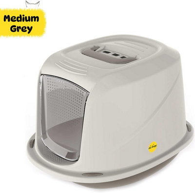 CAT CENTRE Medium Grey Galaxy Detachable Hooded Litter Tray with Carbon Filter