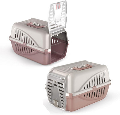 CAT CENTRE Panzer Premium Pet Carrier Animal Transport Travel Cage Pink