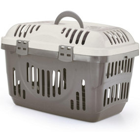 CAT CENTRE Rocket Pet Animal Cage Carrier - Beige with Cream Lid