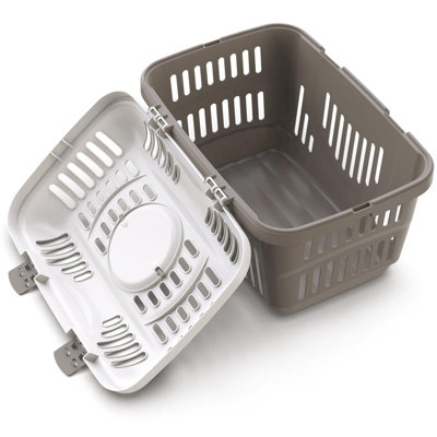 CAT CENTRE Rocket Pet Animal Cage Carrier - Beige with Cream Lid