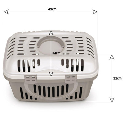 CAT CENTRE Rocket Pet Animal Cage Carrier - Beige with Cream Lid - 3