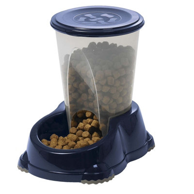 CAT CENTRE Smarty Bowl Snacker 1.5L  Dry Food Feeder Dispenser Dark Blue