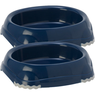 CAT CENTRE Smarty Dark Blue Pet Bowls 0.2L (Set of 2)