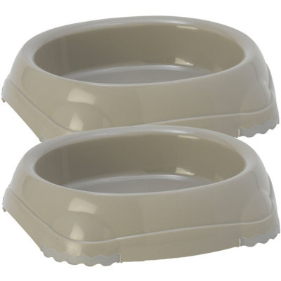 CAT CENTRE Smarty Grey Pet Bowls 0.2L (Set of 2)