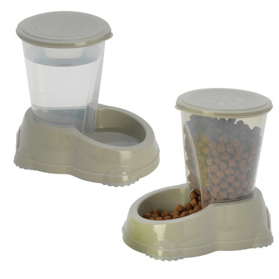 CAT CENTRE Smarty Pet Snacker + Sipper 1.5L Grey (Set of 2)