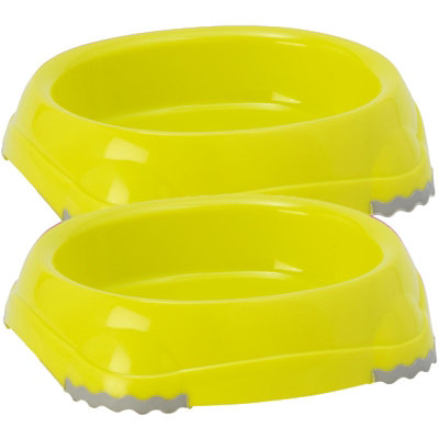 CAT CENTRE Smarty Yellow Pet Bowls 0.2L (Set of 2)