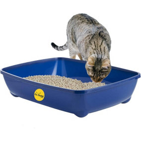 CAT CENTRE XL Jumbo 56cm Open Litter Tray with Rounded Corners in Dark Grey