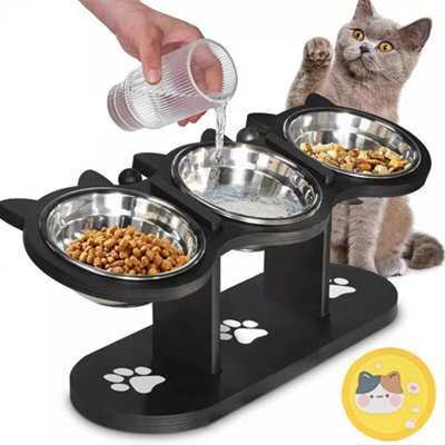 Cat Dog Food Feeding Stand Station Stainless