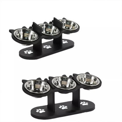 Cat Dog Food Feeding Stand Station Stainless