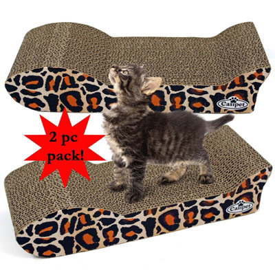 Cat Kitten Cardboard Corrugated Scratcher Scratching Pad Sofa Bed Board Mat 2pcs DIY at B Q