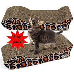 Cat Kitten Cardboard Corrugated Scratcher Scratching Pad Sofa Bed Board Mat 2pcs