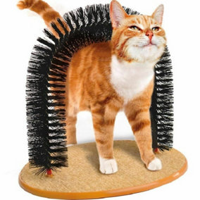 Cat Kitten Massage Grooming Scratching Arch Toy Self Groomer Brush Scratcher