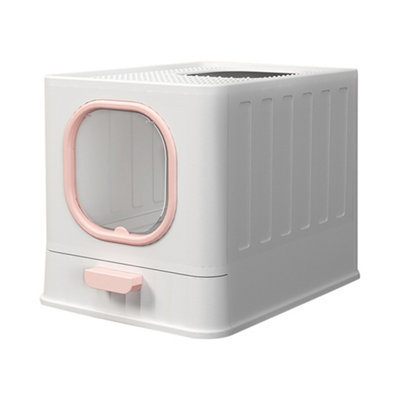 Cat Litter Box Kitten Litter Tray Pet Toilet with Lid and Scoop - 3