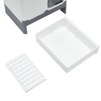 Cat Litter Box with Lid and Scoop Drawer Type Easy Cleaning Non Sticky - 5