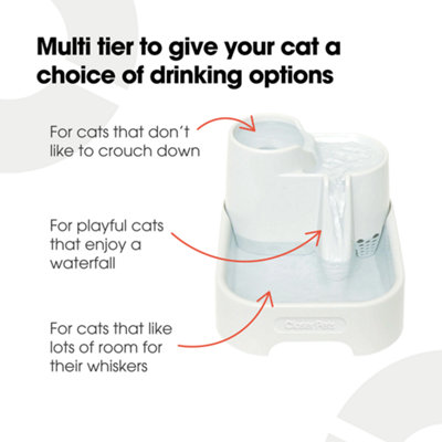 Cat Mate 3 level 2 Litre Pet Water Fountain - White - 335
