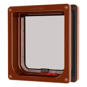 Cat Mate Brown Lockable Cat Flap with Door Liner to 50mm (2 inches) (234B)