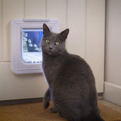 Cat Mate Elite Microchip Cat Flap with Timer Control - White (355W) - 9
