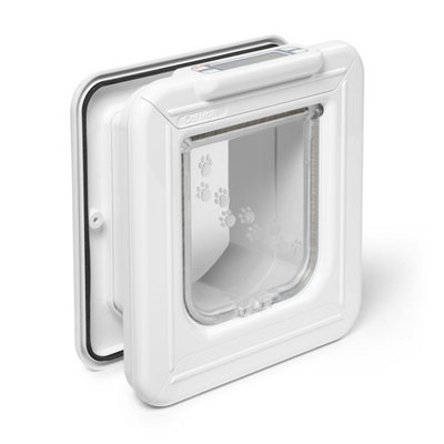 Cat Mate Elite Microchip Cat Flap with Timer Control - White - 355W