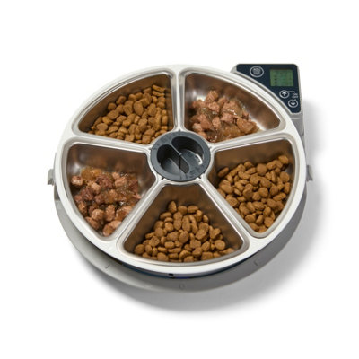 Cat Mate Five Meal Automatic Pet Feeder with Digital Timer and Stainless Steel Bowl Inserts (C500) Anthracite - 7