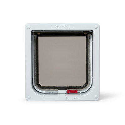 Cat Mate Lockable Cat Flap with Door Liner to 50mm - White - 234W