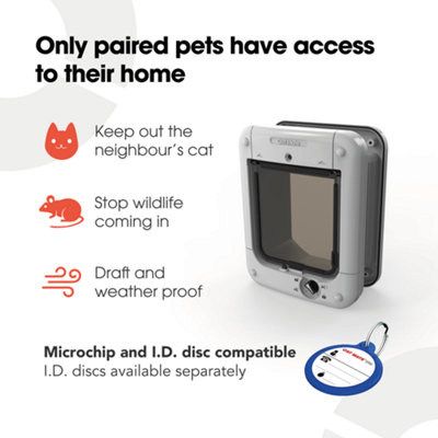 Cat Mate Microchip Cat Flap with 4 Way Lock White 360W