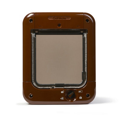 CAT MATE MICROCHIP CAT FLAP WITH 4-WAY MANUAL LOCK BROWN (360B)