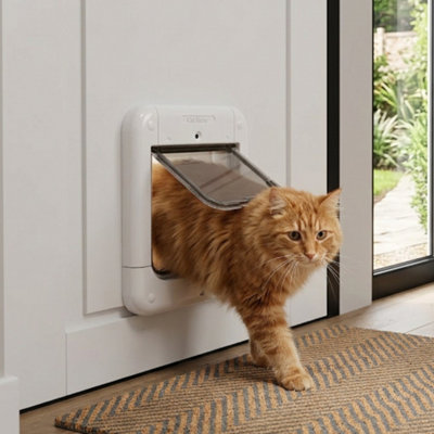 Cat Mate Microchip Cat Flap with 4-Way Manual Lock White (360W)