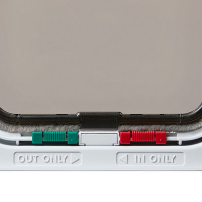 Cat Mate White 4-Way-Locking Cat Flap (309W) - Locking Cat Flap With Microchip Reader And Password