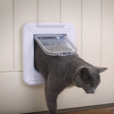 Cat Mate White Elite Microchip Cat Flap with Timer Control (355W)