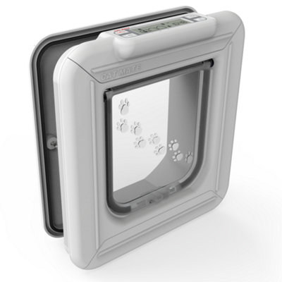 Cat Mate White Elite Microchip Cat Flap with Timer Control (355W) - 5