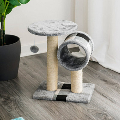 CAT SCRATCH POST WITH BED AND TUNNEL