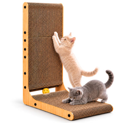 Cat Scratcher 68cm - Large L-Shaped Cat Scratching Board & Scratch Post ...
