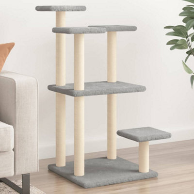 Cat Scratching Posts with Platforms Light Grey 98.5 cm
