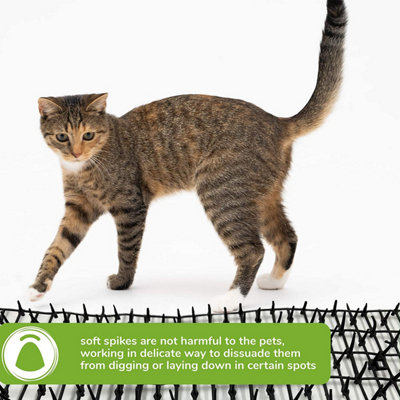 Set Of 12 Spiked Cat Poop Mats, At Animal Spikes Repellent