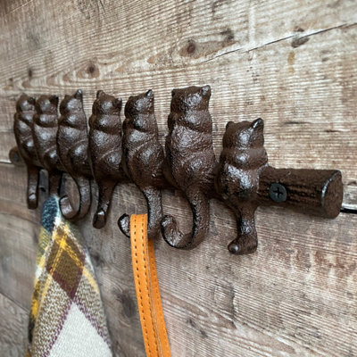 Cast Iron Cat Tail Shaped Wall Hook 