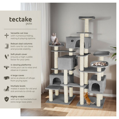 Cat Tree Entissar - 214 cm tall, sisal scratching posts, anti-tip ...
