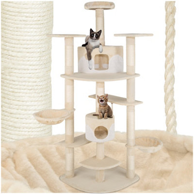 Cat Tree Fippi - 201 cm, sisal cat scratching post - beige/white | DIY ...