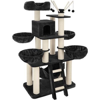 Cat Tree Gismo - 195 cm, sisal cat scratching post - black/white | DIY ...