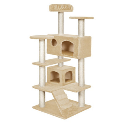 Cat Tree Micki - 131 cm, sisal cat scratching post - beige Price Comparisons | Compare The Build
