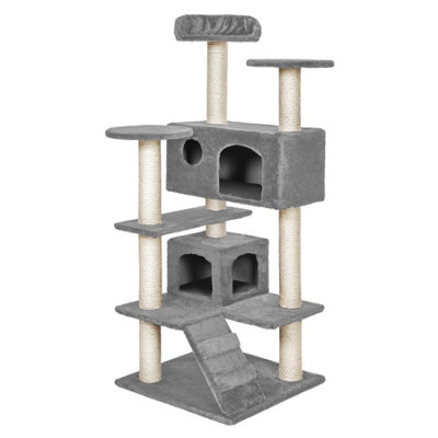 Cat Tree Micki - 131 cm, sisal cat scratching post  - grey Price Comparisons | Compare The Build