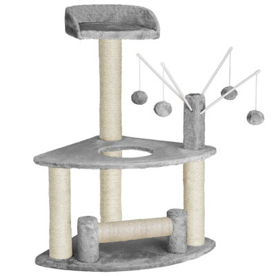 Cat Tree Mitzi - 90 cm, sisal cat scratching post - grey Price Comparisons | Compare The Build