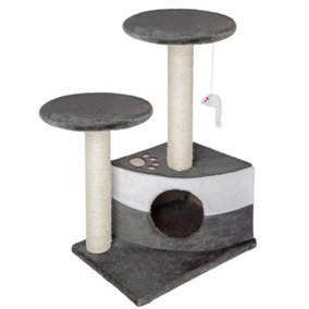Cat tree scratching post Tommy - grey/white