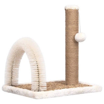 Cat Tree with Arch Grooming Brush and Scratch Post DIY at B Q