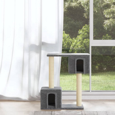 Cat Tree with Sisal Scratching Posts Light Grey 60 cm