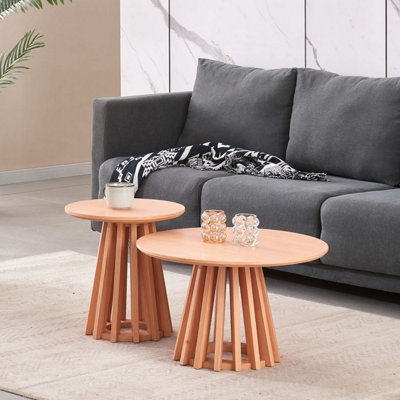 Catalina Wood Grain Effect Coffee Table Twin Set