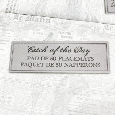 Catch of the Day Kitchen Dining Tabletop Counter Dinner Placemat Sheet Pads 50 Sheets