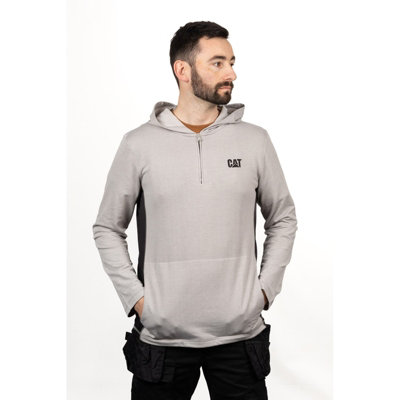 Caterpillar Coolmax Quarter Zip Hoodie Grey Large DIY at B&Q