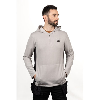 Caterpillar - Coolmax Quarter Zip Hoodie - Grey - XX Large