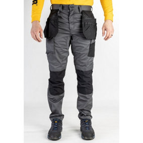 Caterpillar - Essentials Stretch Knee Pocket - Grey - Trousers - 30" L - 40" W