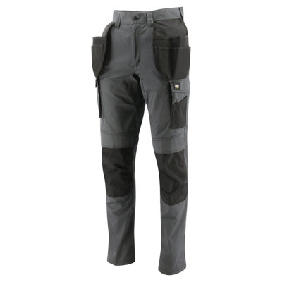 Caterpillar - Essentials Stretch Knee Pocket - Grey - Trousers - 34" L - 34" W